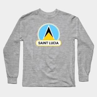 Saint Lucia Country Badge - Saint Lucia Flag Long Sleeve T-Shirt